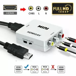 HDMI To RCA AV Adapter Converter Cable CVBS 3RCA 1080P Composite Video Audio UK - Picture 1 of 10