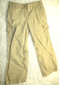 Ann Taylor LOFT Women's Size 8 Julie Khaki Pants Solid Brown Cotton Chino Pants - Picture 1 of 15