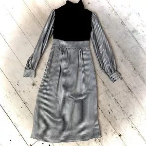 Maxi abito da sera vintage anni 70 couture insolito maniche staccabili taglia 8 - Foto 1 di 7