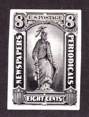 US PR13P3 8c Newspaper & Periodicals Proof on India Paper - Image 1 of 2