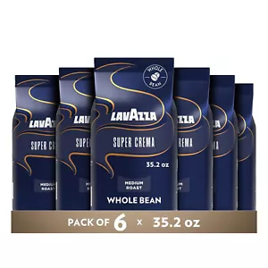Lavazza Super Crema Whole Bean Coffee, Medium Espresso Roast, Arabica and Robust - Picture 1 of 2
