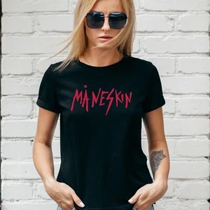 MANESKIN T-Shirt - Black 100% Cotton - Lady Fit & Unisex to 5XL - DAMIANO DAVID - Picture 1 of 4