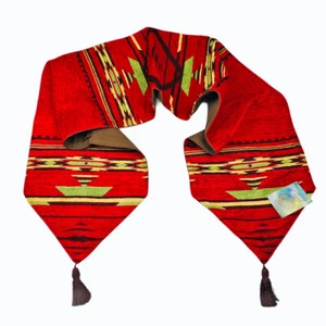 Flame Southwestern Deep Red Thunderbird Tribal Design 72" Tapestry Table Runner - Picture 1 of 2