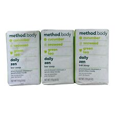 Method Body Deep Detox Bar Soap 6 Oz - 170g Cucumber Seaweed Green Tea