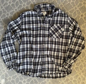 Vtg Woolrich Plaid Men’s Large Black/Brown Cotton Shirt - Picture 1 of 6