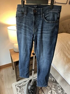 J.Crew Flex Jeans Men's 33 x 32 Blue Denim Cotton Stretch Skinny Leg Zip Fly - Picture 1 of 4