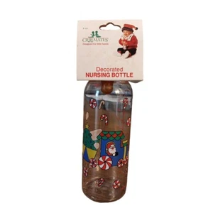 Cribmates Weihnachten Santa Choo Choo Zug Dekor Kunststoff Baby Flasche 9 Unzen Vintage - Bild 1 von 7