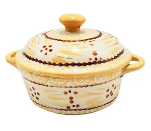 Temptations Old World gelbe Mini einzelne bedeckt Kasserolle 10 Unzen Vintage - Bild 1 von 11
