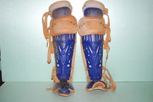 BASEBALL CATCHERS LEG SHIN GUARD BLUE - Picture 1 of 7