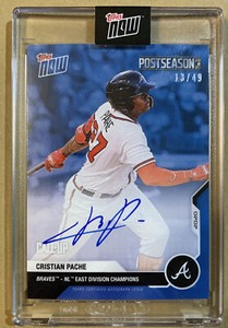 2020 Topps Now CRISTIAN Pache “Call Up” on-card Auto #13/49 Postseason