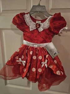 Disney Store Minnie Mouse Costume Dress Red w/White Polka Dots Size L 9/10 - Picture 1 of 3