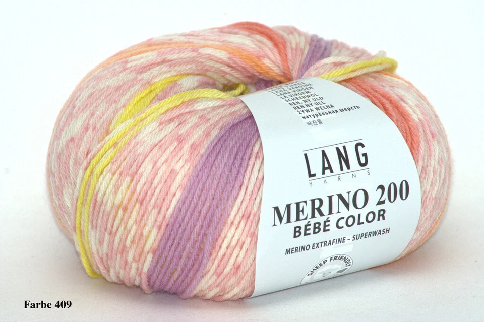 Lang Yarns Merino 200 Bebe color, Merino extrafine, verschiedene Farben - Bild 1 von 2