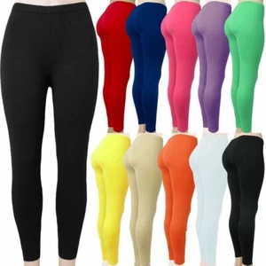 Girls Buttery Soft Premium Solid Color Leggings - One Size - Picture 1 of 11