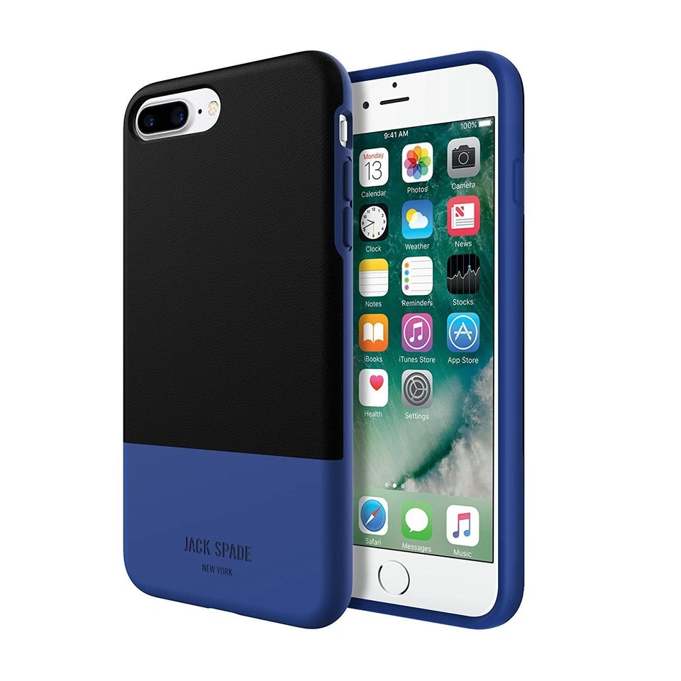NOVA Capa Jack Spade para Apple iPhone 7/8 Plus Azul/Fulton Preta - Imagem 1 de 1
