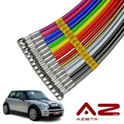 tubi freno in treccia auto aereonautica su misura hel per mini cooper r53 lci - Immagine 1 di 4