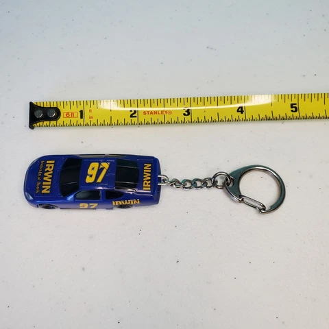 Nascar Replica Race Car Keychain #97 Key Ring, Blue Irwin Industrial, Kurt Busch Cover