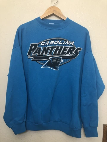 90s NFL Vintage Carolina Panthers Crewneck Sweater XL Logo 7 + Hat Bundle VTG Cover