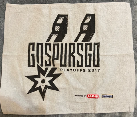 San Antonio Spurs 2017 NBA Playoffs “GO SPURS GO” Gray Towel 14x17 Cover