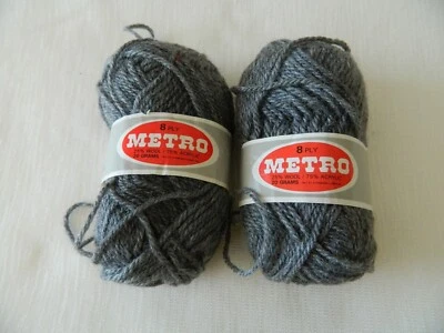 Yarn Panda METRO Wool Acrylic 8ply Grey Lot 2pcs Made In South Africa - image 1 of 4