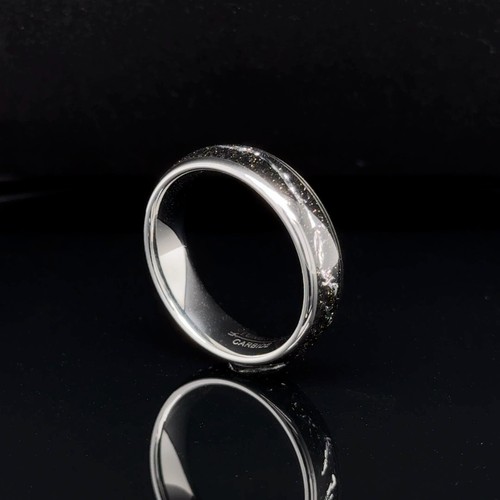 6mm Durable Tungsten Carbide Ring with Black Glitter Inlay  Scratch Resistant
