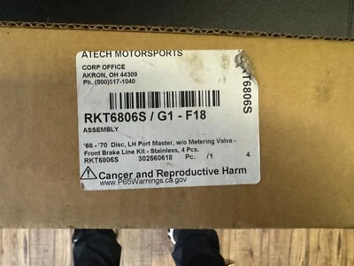 Kit de línea de freno delantero Dodge Charger 1968-1970 Foto 1 de 4