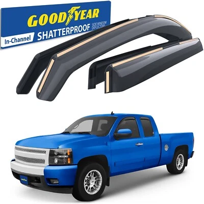 Sun Rain Visors Wind Rain Guards for Chevy Silverado 07-13 Extended Cab - Image 1 of 4