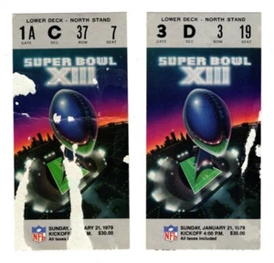(2) 1979 Super Bowl XIII Pittsburgh Steelers v Dallas Cowboys Ticket Stubs - Picture 1 of 2