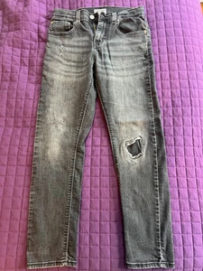 Denizen Levis Taper Boys Distressed Black Washed  Skinny Jeans Regular Size 14 - Picture 1 of 4