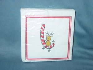 Vintage Novelty Napkins Christmas Rudolph Reindeer Paper Napkin Pack 40 ct - Picture 1 of 3