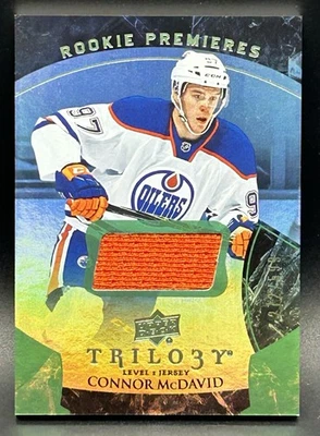 2015-16 UD Trilogy CONNOR MCDAVID Rookie Premieres Jersey /599 RC Rainbow Green - Image 1 of 4