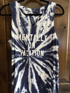 NWOT Torrid Tie-Dye Blue Sleeveless Tank Top Blouse Tunic Vacation Size 0X - Picture 1 of 1