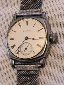 1905 Elgin 7 Jewel Hunter Case Wrist Watch Nickle - Must Read - Picture 1 of 18