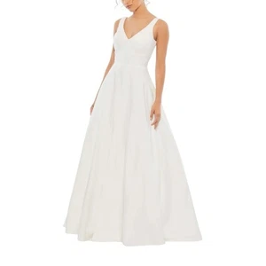 NWT Ienna For Mac Duggal 48924 Classic Sleeveless A-Line Wedding White Gown 2 - Picture 1 of 10