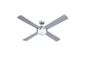 Ceiling Fan AC Motor 3 Colour Light w/Remote 3 Fan Speeds Wooden Blades (Silver) - Picture 1 of 6