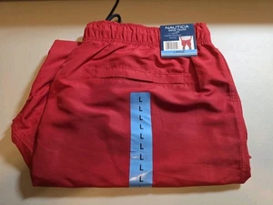 Nautica Men's Quick Dry Elastic Drawstring Beach Swim Deck Trunks LARGE- NWT - Picture 1 of 4