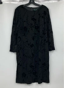 Lauren Ralph Lauren Sheath Floral Dress Size 14W Women's - Black - Picture 1 of 10