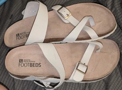 Sandalias de cuero White Mountain Plantillas para mujer Gracie BLANCAS talla 10 M Foto 1 de 4