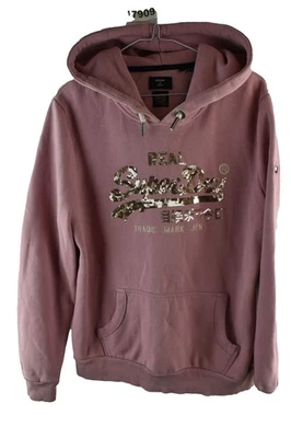 SUPERDRY Pink Hoodie size Uk 16 Womens Jumper Casual Outdoors Outerwear - Image 1 of 4