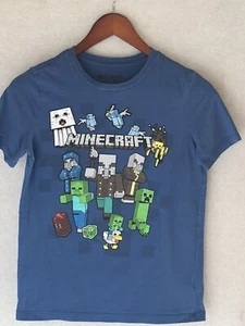 Official Boys Minecraft Characters Group Tee T-Shirt Creeper Steve Size Large - Picture 1 of 6