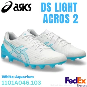 ASICS Soccer Cleats DS LIGHT ACROS 2 White / Aquarium 1101A046 103 NEW!! - Picture 1 of 13