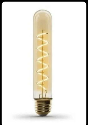 25-Watt Equiv. T10 Dimmable Spiral Tubular Long Amber E26 Edison Warm White - Image 1 of 4