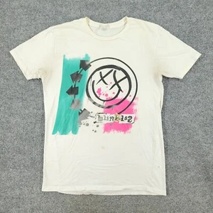 Blink182 Shirt Men's Medium White Rock Band Graphic Tee Crew Neck Short Sleeve - Picture 1 of 20