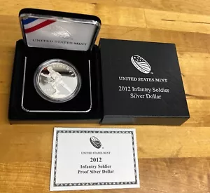 2012-W Infantry Soldier Commemorative Proof Silver Dollar US Mint Box COA - Picture 1 of 7