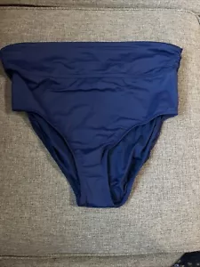 Lands’ End Mujer’s Medio Retro Alto/Pliegue Cintura Bikini Parte Inferior Cloro - Imagen 1 de 18