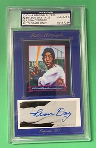 2013 HISTORIC AUTOGRAPHS ORIGINALS 1933 LEON DAY CUT AUTO 14/25 PSA/DNA 8