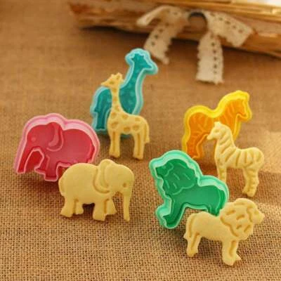 4x Cookies Plunger Cutter  Animal Safari Jungle Mold Cake Fondant - image 1 of 4