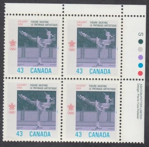 Canada - #1197 Olympic Winter Games -1988, Plate Block - MNH - Picture 1 of 1