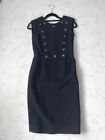 CHANEL COCO CC Mark Star Button Tweed Dress Women Size 38 Black From Japan USED