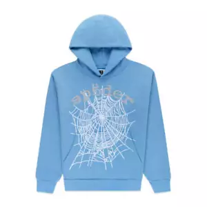 Sp5der OG Web V2 Hoodie Dusty Blue - Picture 1 of 9