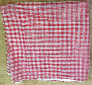Vintage rot weiß kariert Netzstoff 41" breit 1 Yard durchsichtig Requisite - Bild 1 von 7